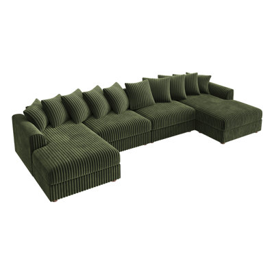 U-shaped Corduroy Modular Sectional Sofa