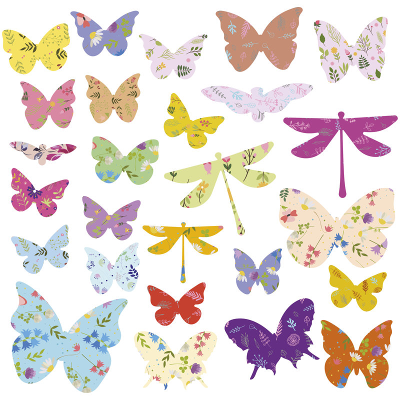 Floral Butterflies Wall Sticker