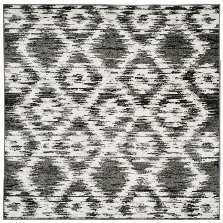 Bethlyn Ikat Ivory/Charcoal Area Rug