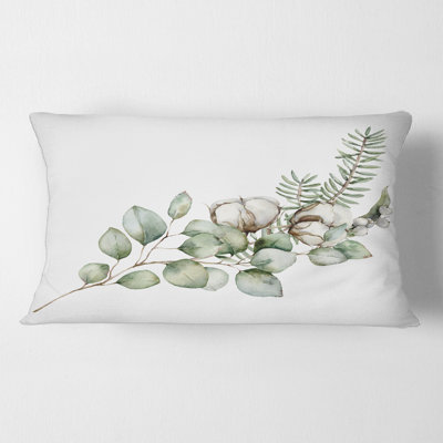 Housse et insert de coussin Bouquet avec branches d'eucalyptus