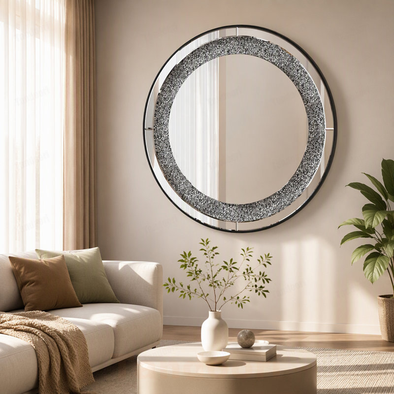 Miroir rond en cristal 33,46 "(85cm)