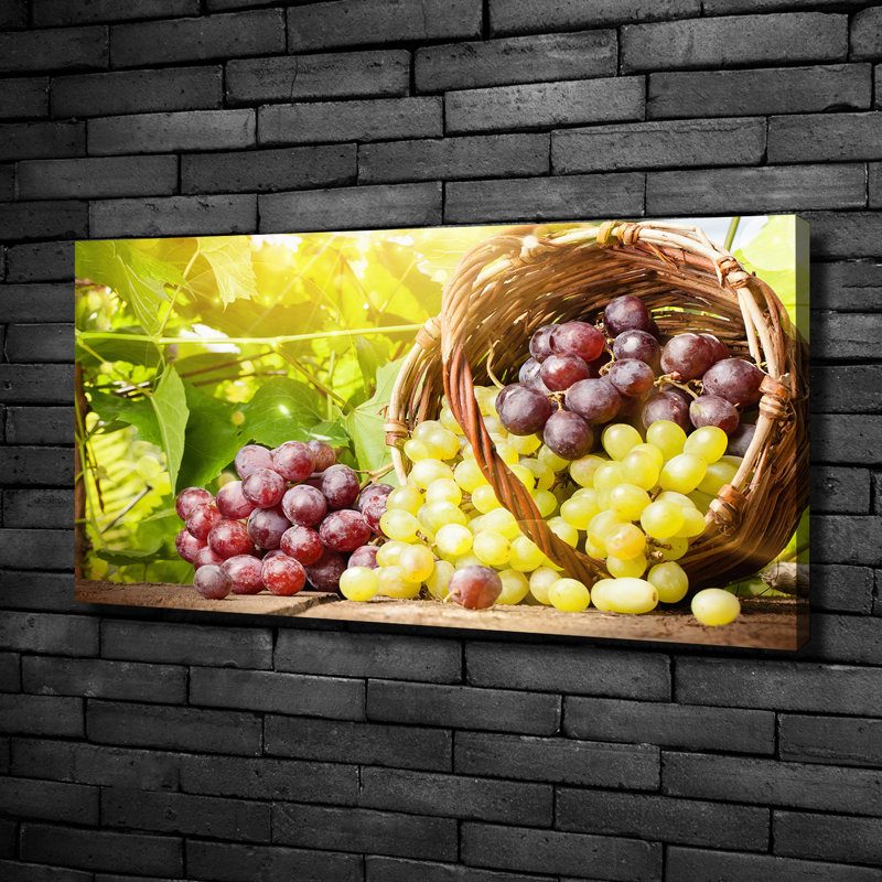 Grapes In The Basket - No Frame Print on Canvas