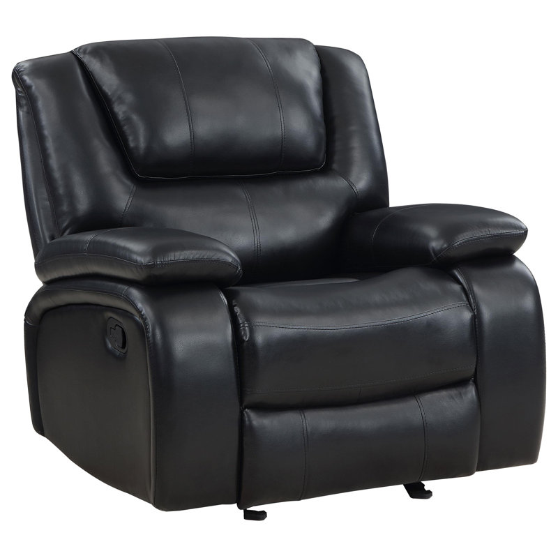Fauteuil inclinable et oscillant rembourré Kells , Noir, noir, noir, noir
