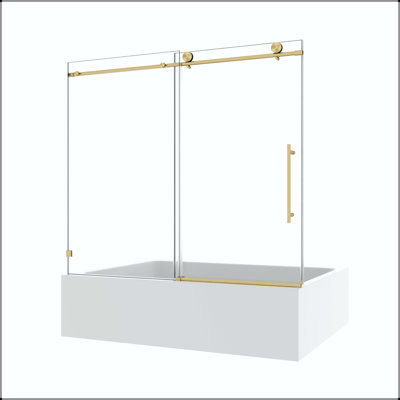 Frameless One Fixed and One Sliding Shower Door with 8mm Tempered Glass, Adjustable Soft Closing, and Nano Easy-Clean