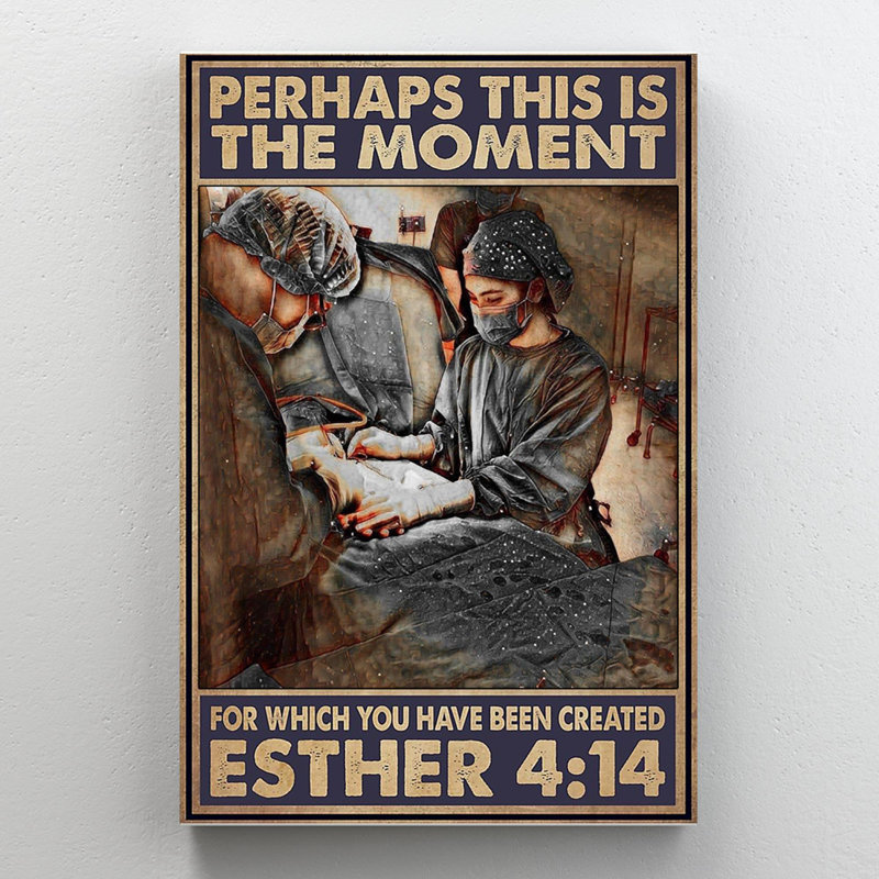«Surgeon Peut-être c'est le moment», reproduction d'art graphique sur toile tendue 1 pièce, H 36 po x l 24 po x P 1,25 po