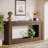 Solid Wood Console Table with Storage, 63-Inch Long Farmhouse Entryway Table, Sofa Table Behind the Couch, Wood Hallway Console for Living Room, Entrance, Stairs, Walnut Brown