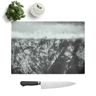 Tempered Glass The Alps in Slovenia in Abstract Chopping Board