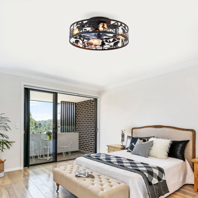 20in Modern Black Ceiling Fan