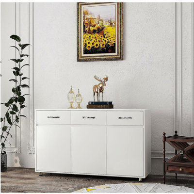 Three Doors Side Table-White