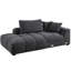 Chenille grise relaxante avec coussins de dossier amovibles et housses amovibles