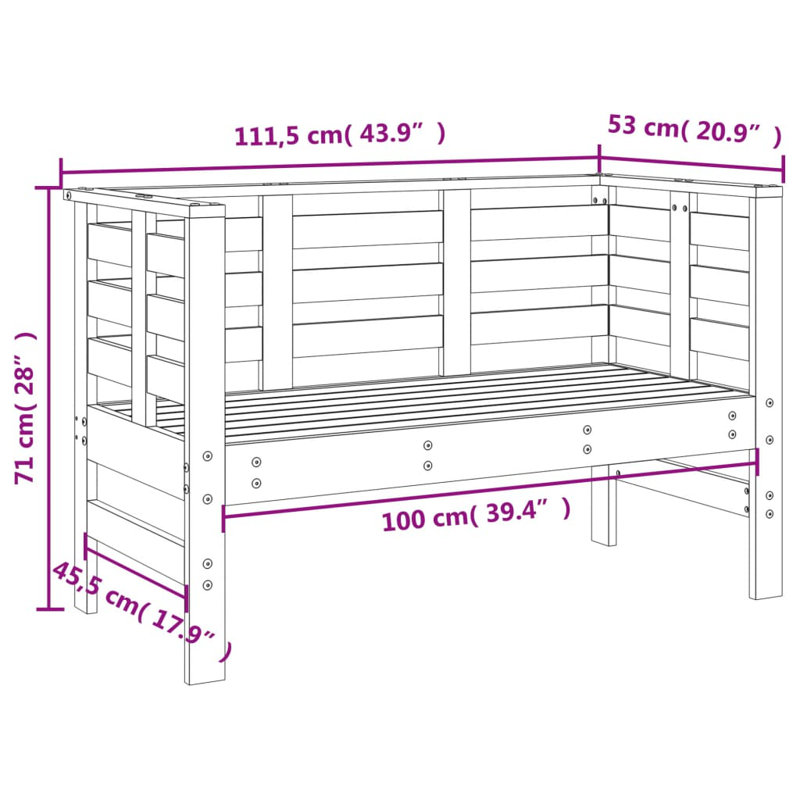 Yvonne Solid Wood Outdoor Bench