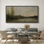 «Sunset Reflection over Village», impression sur toile encadrée - décor de paysage rétro-115271150-115271151