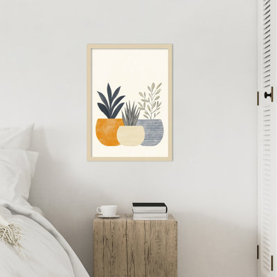 Impression sur bois encadrée «Pots Evergreen No 35» par Justyna Jaszke
