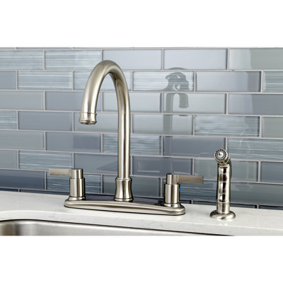 Nuvofusion Double Handle Kitchen Faucet With Side Spray