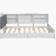 Lit plateforme double en bois avec tête de lit, tablettes et 2 tiroirs-121110612