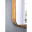Miroir mural avec cadre en bois - 32 po x 32 po, design minimaliste pour le salon, la salle de bain et le vestibule. Bords incurvés doux, miroir 29,9 po x 29,9 po, bois de pin à 50%, 19,6 lb, brun style carré 32 po x 32 po-843876193