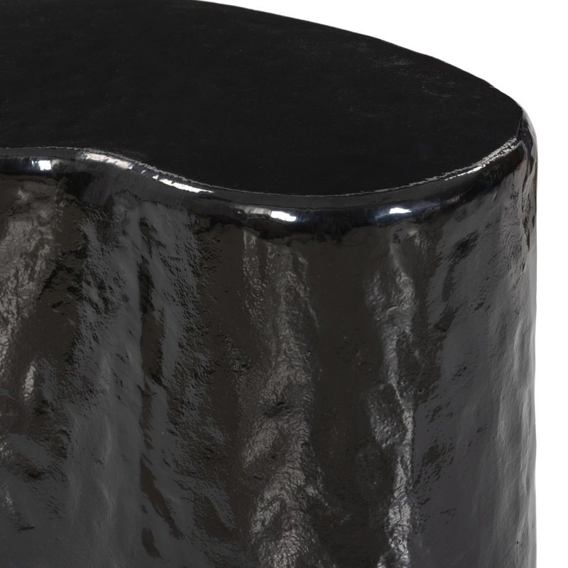 Dulcie End Table-Glossy Black Cast Aluminum