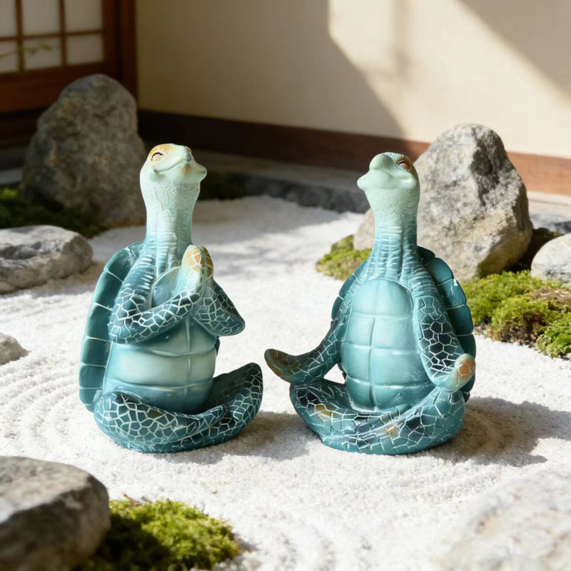 Sea Turtle Yoga Figurines Home Office Garden Decoration