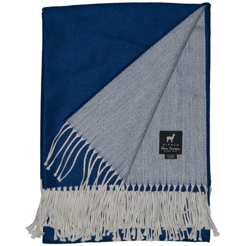 Hand Woven Throw Blanket, Blue