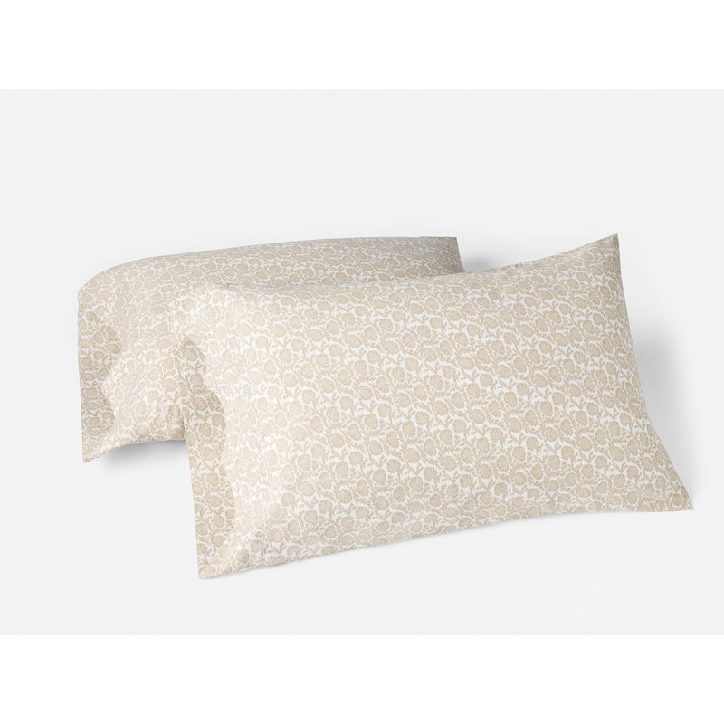 Organic Print Percale Floral Pillow Case, King, Shell Robles
