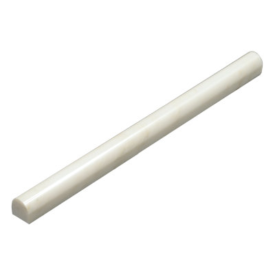 Arabescato 0.5 in. L x 12 in. W Marble Round Tile Trim
