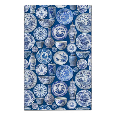 Tapis tissé bleu marine