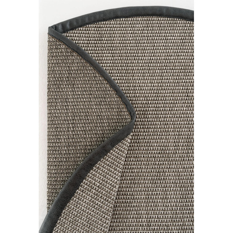 Tapis en sisal rond en cuir Medda, Rond 5 pi