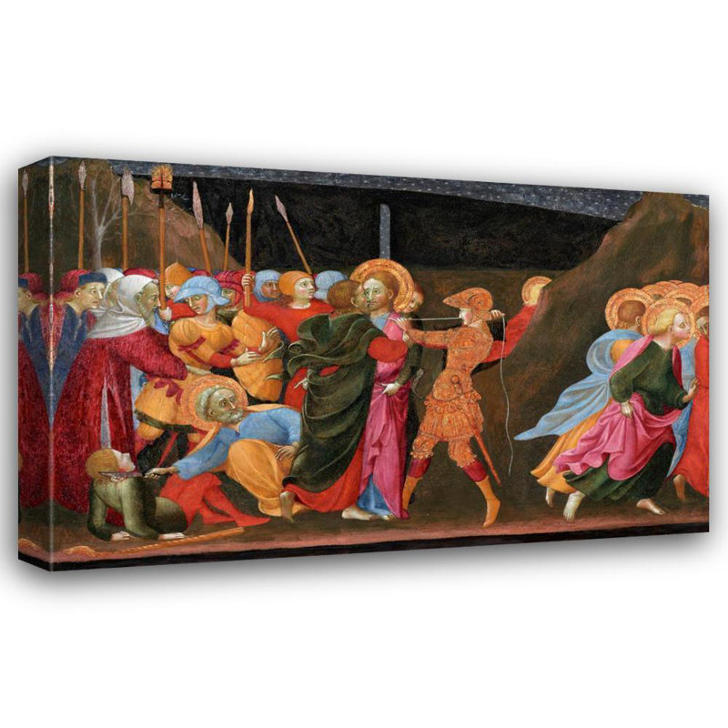 «The Betrayal of Christ» par Sassetta - Art mural sur toile tendue avec châssis, H 24 po x l 17 po