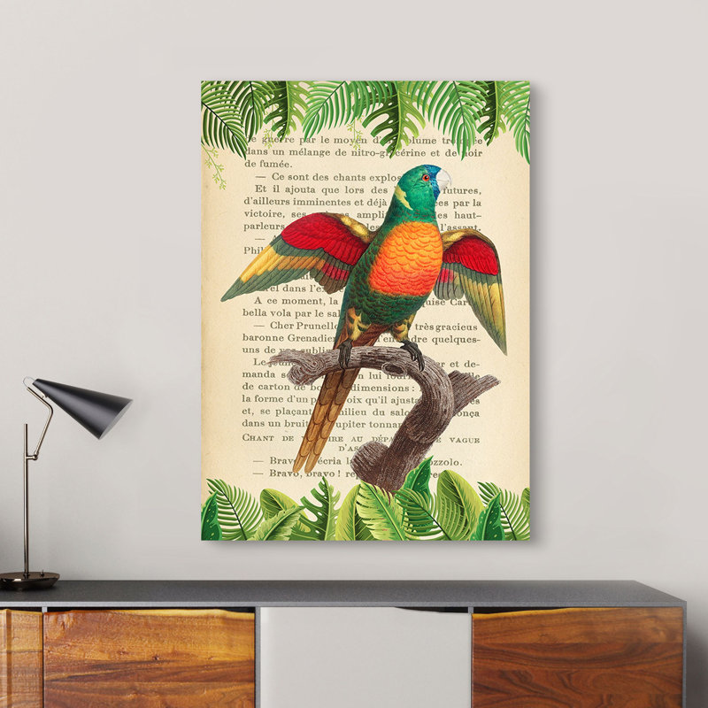 The Blue-Headed Parrot, After Levaillant by Stef Lamanche - Wrapped Canvas Print, 100cm H x 70cm W x 4cm D