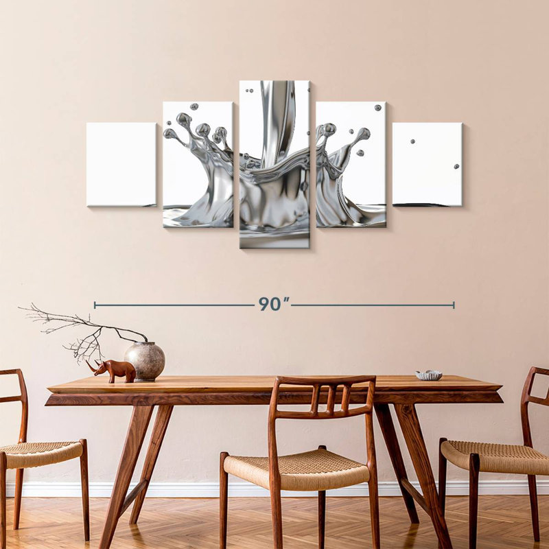 Avery Liquid Silver Splash, 42" H x 92" W
