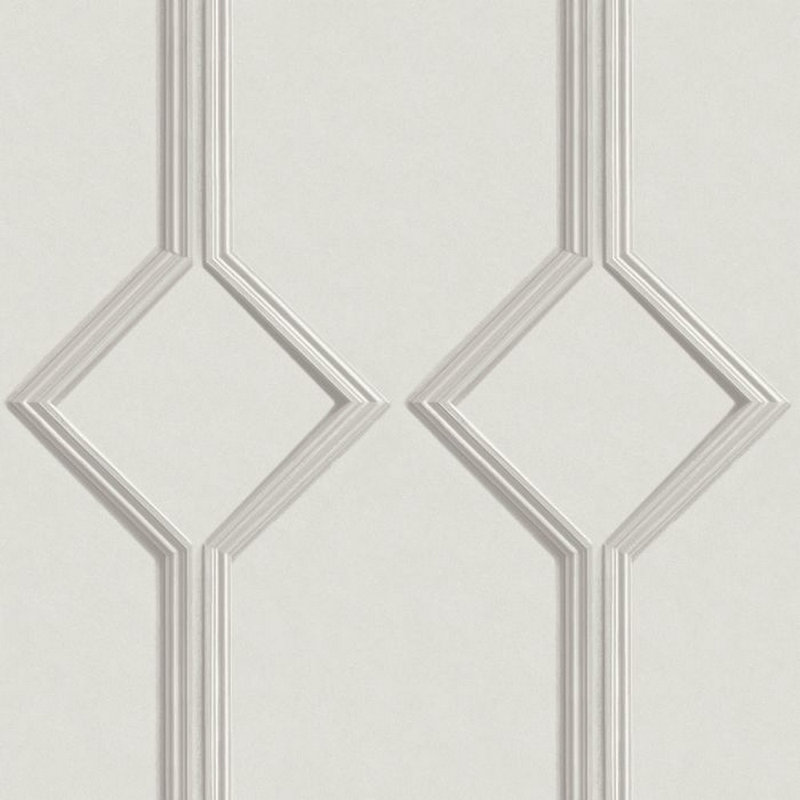Ayela 1m x 53cm 3D Embossed Matte Wallpaper Roll, Off White/Pale Grey