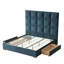 Lit plateforme tapissier de 71,5 po de hauteur avec 2 grands tiroirs de rangement en bois massif-394866170-394866149