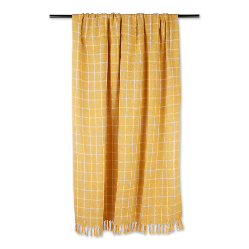 Hand Woven Throw Blanket, Golden
