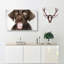 Chocolate Labrador Puppy in Abstract - Wrapped Canvas-55317575
