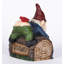  Welcome Sign Gnome Crawling over Tree Trunk Statue