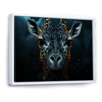 Portrait de girafe noir et blanc Majesty III