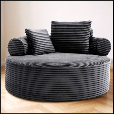 Round Memory Foam Sofa Bed Sectional with Pillows for Versatile Living Room Comfort and Space Saving Functionality