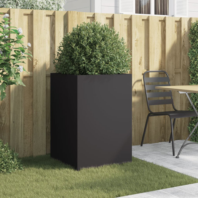 Planter Steel, 75cm H x 52cm W x 48cm D, Black