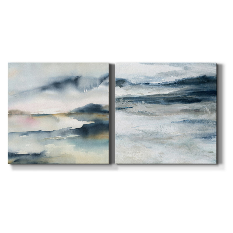 Sunwashed Horizon - ensemble de 2 reproductions sur toiles tendues, H 24 po x l 48 po x P 1 po