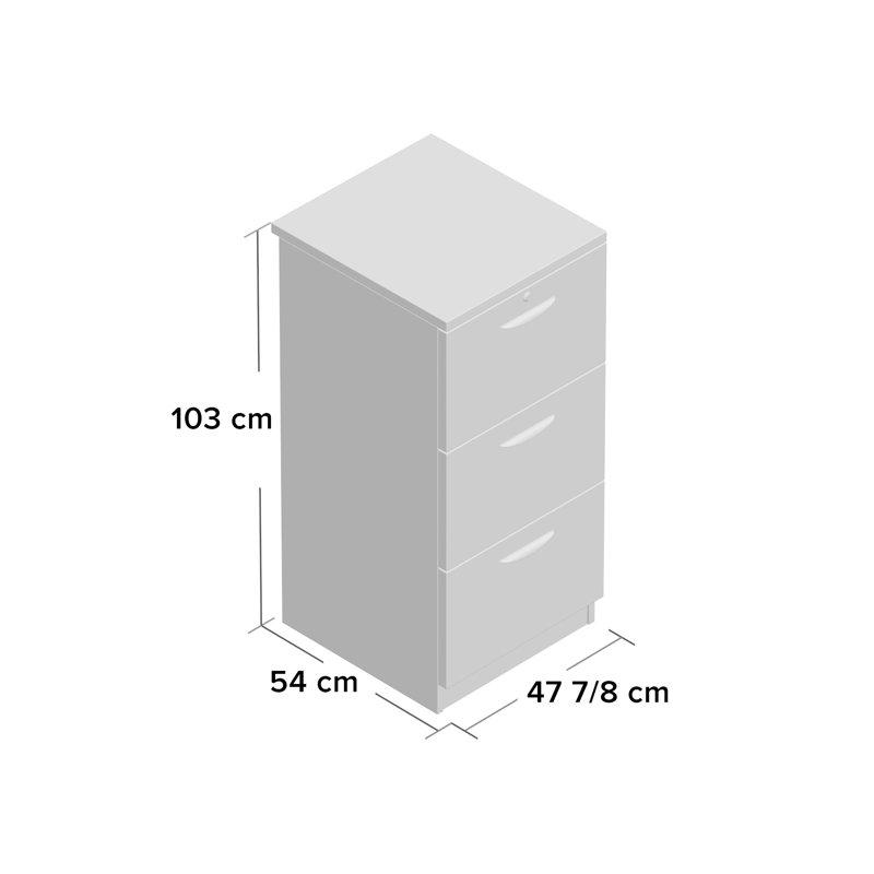 Effie 48cm Wide 3 -Drawer File Cabinet, English Oak