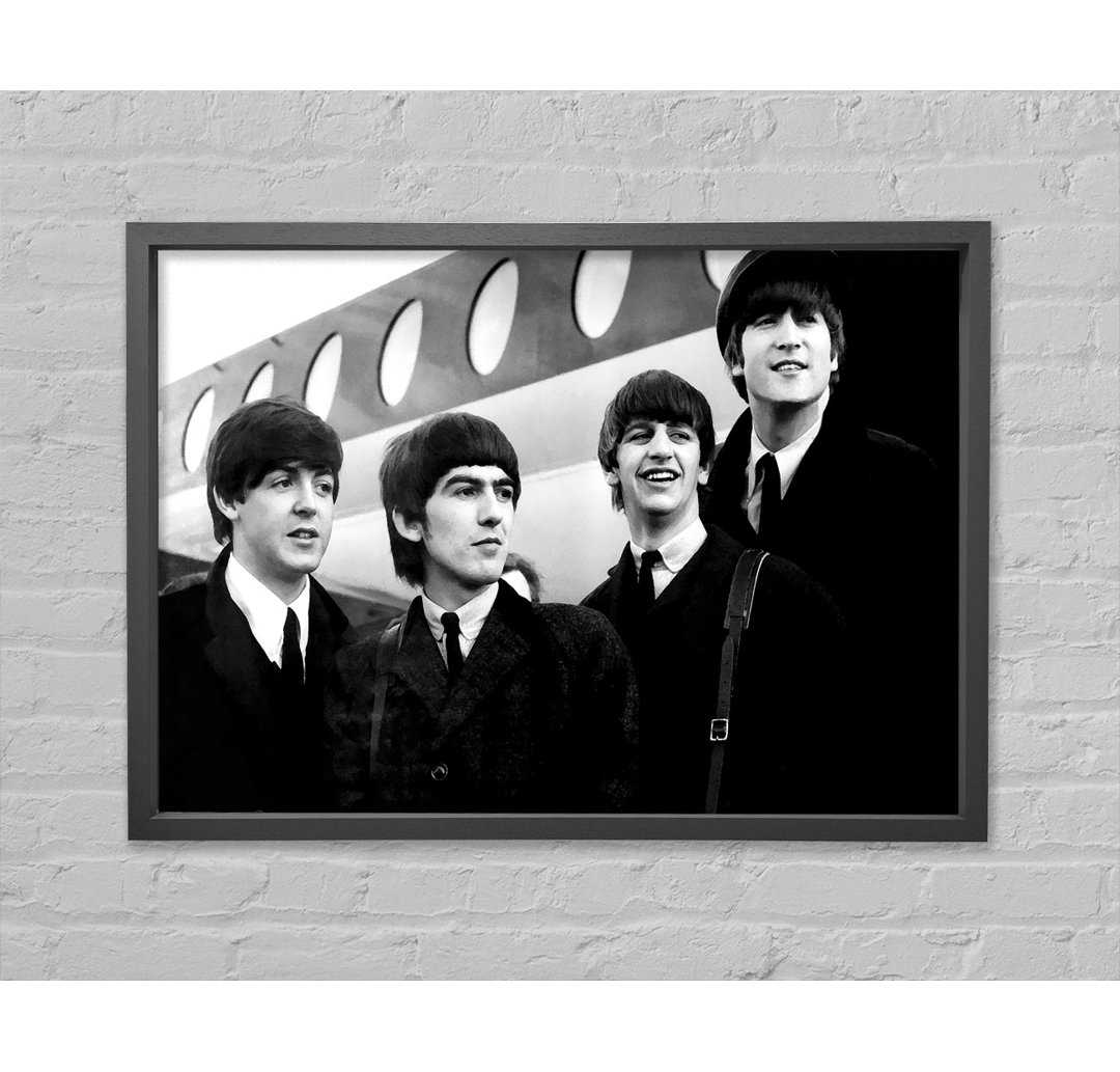 The Beatles Just Landed - Einzelbildrahmen Kunstdrucke auf Leinwand