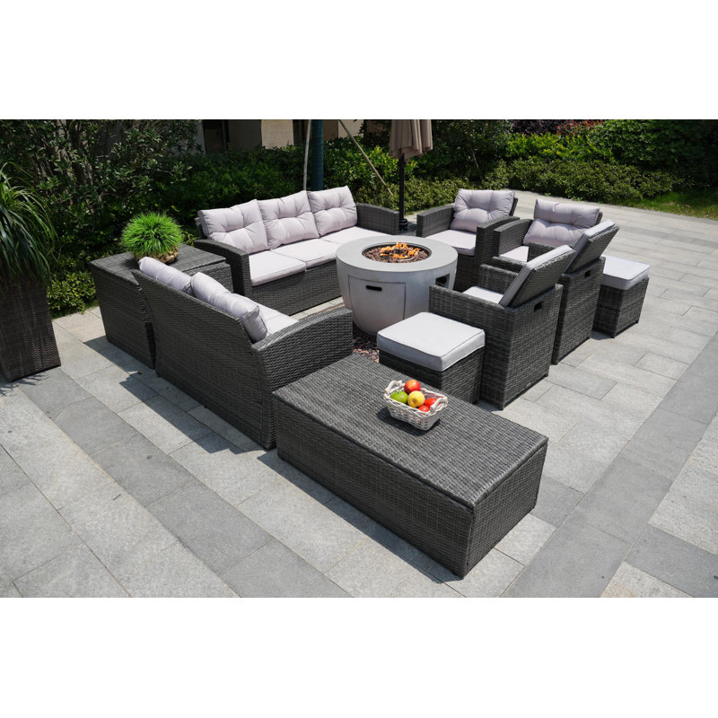 11 - Person Patio Conversation Set with Cushions