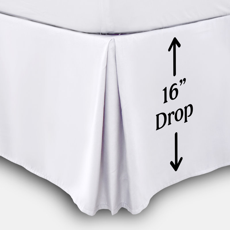 Jupe de lit de 16 po avec jupes plissées en microfibre, Très grand, Blanc