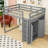 Full Wood Loft Bed With Built-In Ladder, Storage Shelves, Wardrobe And LED Light-606205881