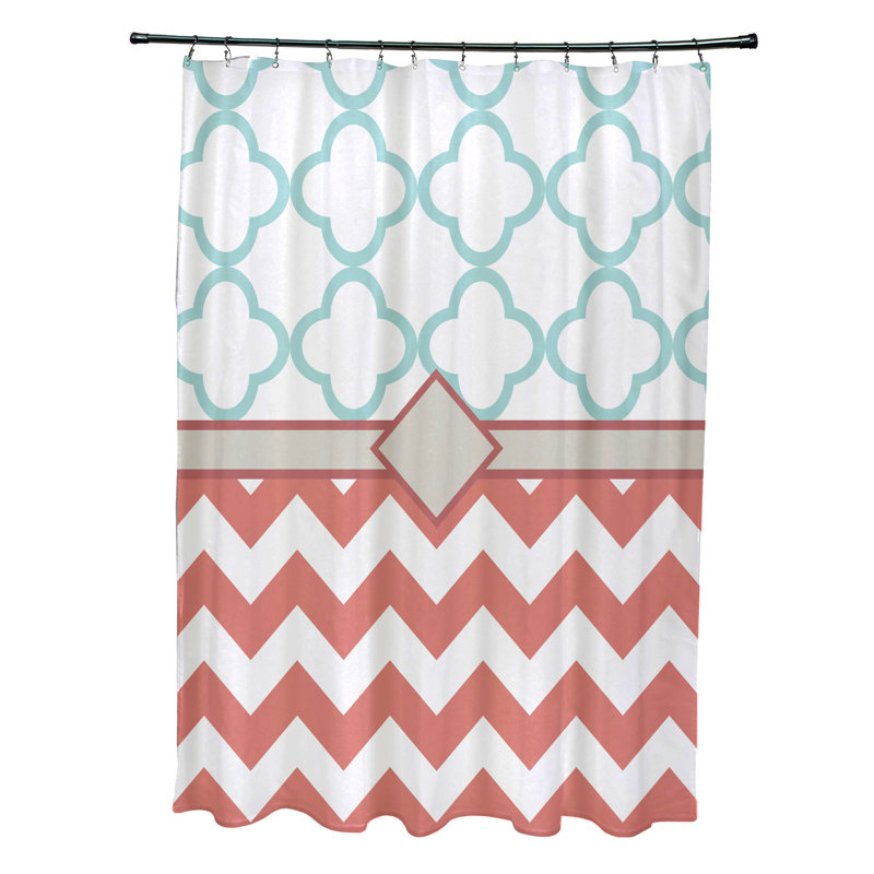 Express Line Geometric Print Single Shower Curtain, Seed