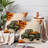 JYK Soft Microfiber Decorative Pillow Covers Double Sided Printed Hidden Zipper Cushion Cases for Home Decor & Gifts.18x18 inches,Green truck pumpkin patch-138806772