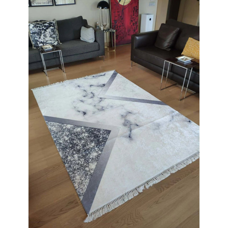 Tapis Maryemma avec envers antidérapant, Carré 5 pi 3 po