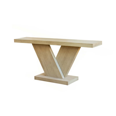 66" Mid-Century Modern X-Leg Console Table With Solid Wood Veneer For Small Space
