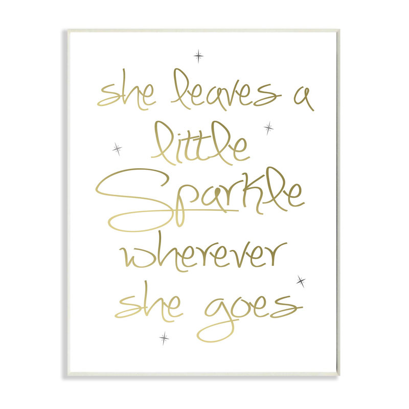 Elle laisse une petite plaque murale anti-or sparkle