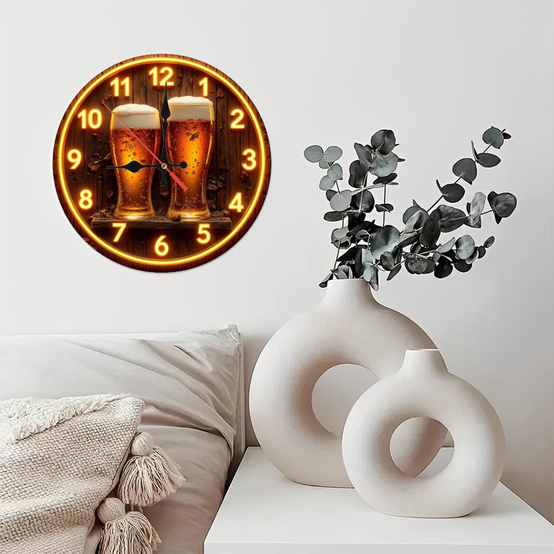 Horloge à bière, décoration murale pour bar
